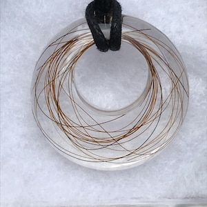Horsehair Resin Circle Pendant Necklace
