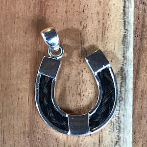 Horsehair horseshoe charm for necklace or bracelet