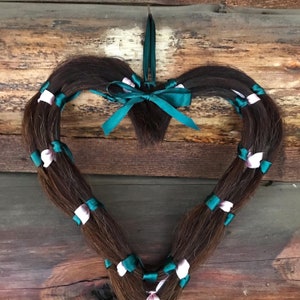 Custom horsehair heart wreath 12”