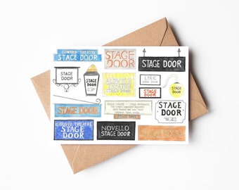 Theatre Stage Door Signs Card & Print