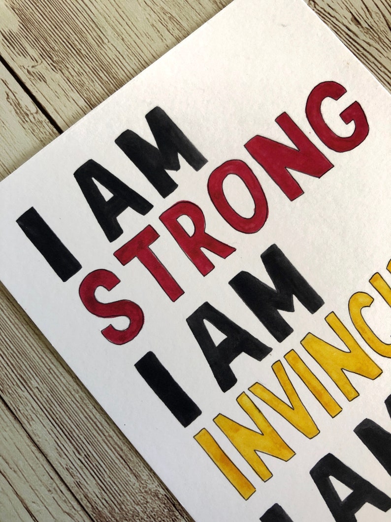 A6 Print I Am Woman Postcard International Women/'s Day