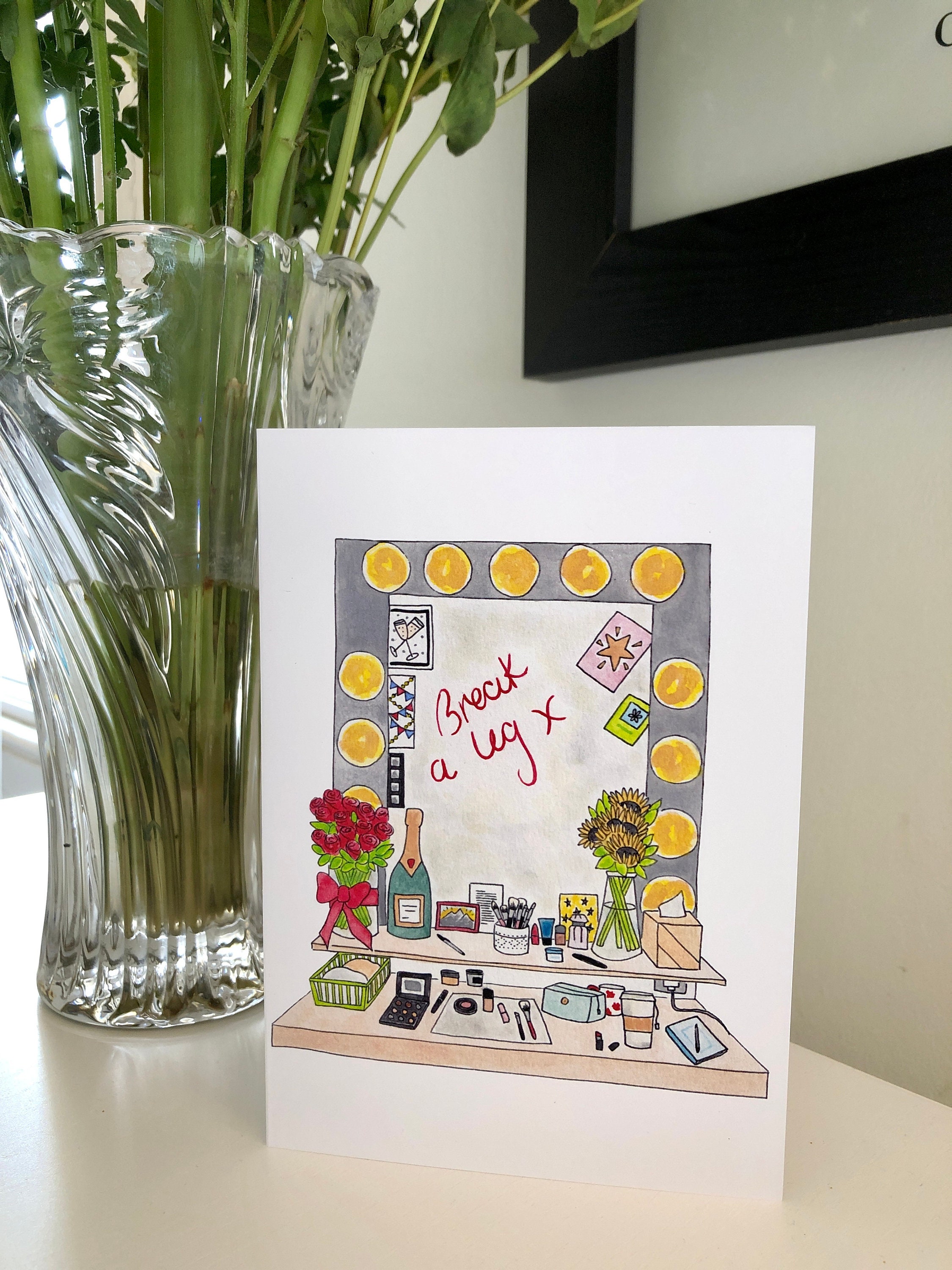 Break A Leg Card Opening Night Theatre Press Night Etsy
