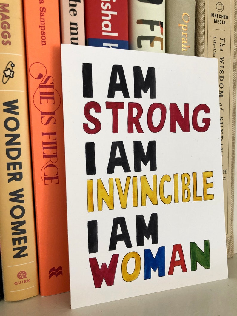 A6 Print I Am Woman Postcard International Women/'s Day