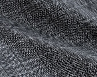 Textured Metallic Plaid Jacquard - 58&quot; Wide - 100% Polyester - Fabric By The Yard - Eroica Home Fabrics - SENSATION BLACK/SILVER