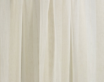 Textured Sheer - 118&quot; Poly/Linen blend - Sheer Fabric for curtains - Fabric by the Yard - Eroica Home Fabrics - Fiji Natural