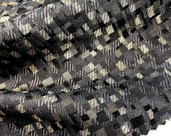 Abstract Geometric Metallic Jacquard - 110&quot; Wide - 100% Polyester - Fabric By The Yard - Eroica Home Fabrics - MERCURY MIDNIGHT