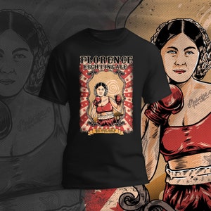 Uniek unisex T-shirt voor verpleegsters - Florence Fightingale: de zwaargewichtkampioen in hand-tot-hand-verpleging