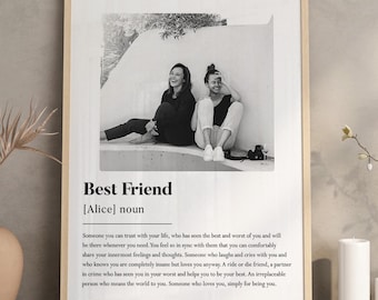 Impresión personalizada de definición de mejor amigo, impresión de definición personalizada, cita de amistad, cita de mejor amigo, impresión de arte de pared, descarga digital.