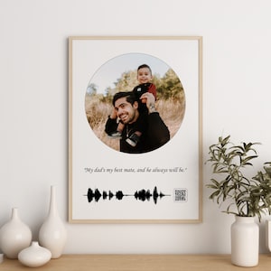 Art onde sonore personnalisée, cadeau d'enregistrement vocal, impression d'art murale onde sonore personnalisée, graphismes musicaux, cadeau commémoratif, cadeau de fête des pères.