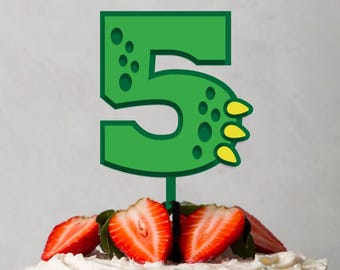 Dinosaur Numbers Birthday Cake Topper Svg Png, Digital Download.