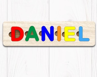 Custom Name Puzzle SVG PDF DXF: Personalized Montessori Inspired Educational Learning Toy, Laser Cut File, Digital Download.