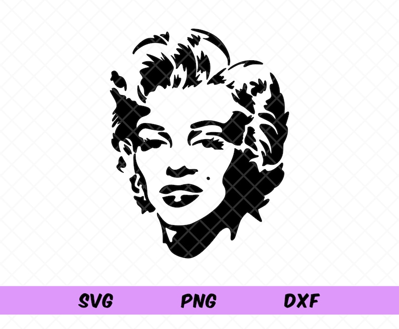 Marilyn Monroe Svg, Stencil Portrait Svg, Marilyn Monroe Silhouette ...