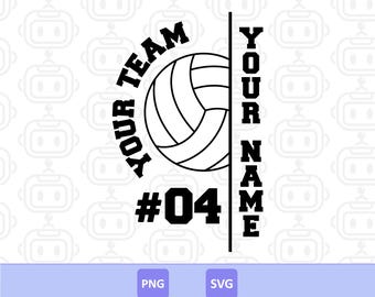 Custom Volleyball Team Svg Png, Custom Volleyball Player Name, Custom Jersey Number, Volleyball Shirt Svg, Digital Download.