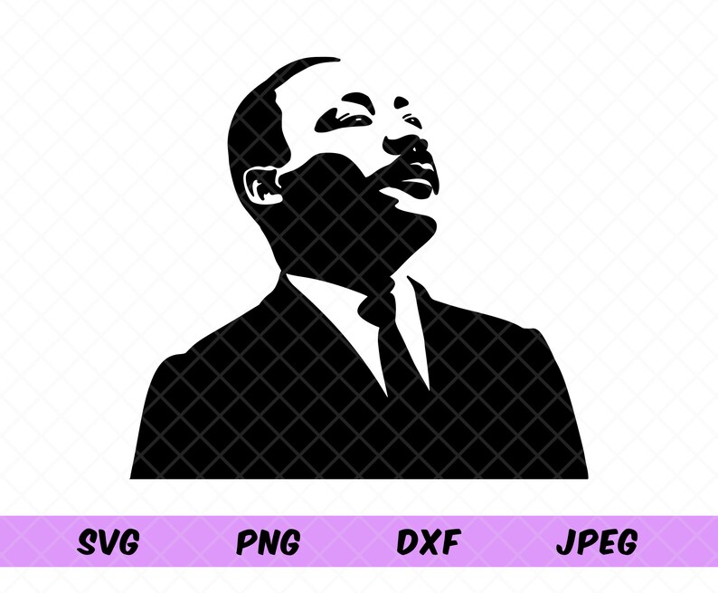 Martin Luther King Stencil Portrait Svg Martin Luther King Etsy