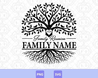 Family Reunion SVG PNG: Custom Family Tree Sign (Digital Download)