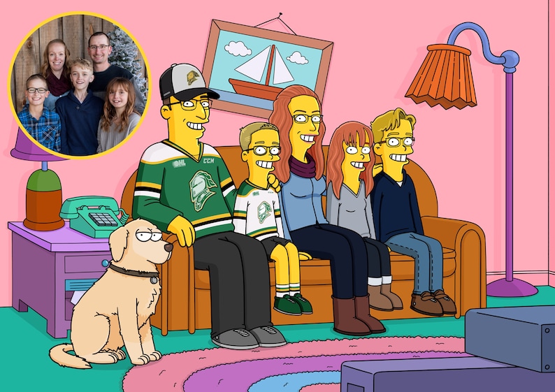 Commission Portrait Simpsons Drawing Simpsons Gift Simpsons Art Simpsons Family Simpsons Portrait Custom Portrait Simpsonize Me