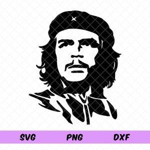 Ernesto Che Guevara Svg, Che Guevara Stencil Portrait, Che Silhouette, Che Guevara Clipart. Cricut Cut File, Dxf, Png, Svg.
