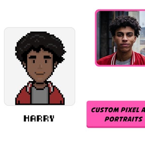 Custom Digital Pixel Art Portrait, 8 Bit Cartoon Avatar Portrait, Pixel Portrait From Photo, Persoanlized Gift, Custom Gift Idea.