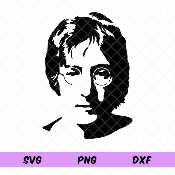 John Lennon Svg, John Lennon Stencil Portrait, Silhouette Portrait, The Beatles Svg, Dreamer. Cricut Cut File, Dxf, Png, Jpeg.