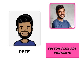 Custom Pixel Art Portrait, 8 Bit Avatar Portrait, Pixel Portrait From Photo, Retro Style Drawing, Profile Picture For Social Media.