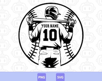 Custom Baseball Player Name Svg, Custom Jersey Name Svg, Personalized Baseball Name, Digital Download.