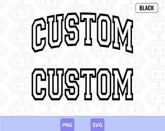Custom Varsity Text Svg, Arched Outline Varsity Text, College Sports Text, Jersey Player Name, Personalized Player Name, Digital Download.