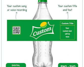 Custom Soda Bottle Label, Personalized Soda Name, Gift For Friend, Valentine's Day Gift, Birthday Gift, Digital Download.