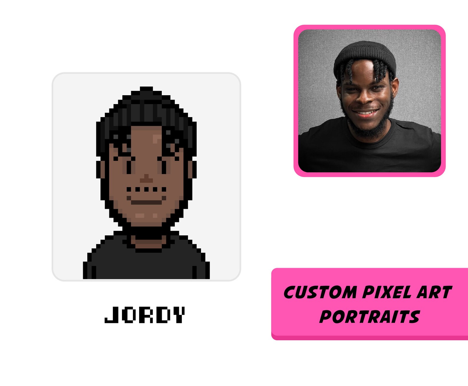 Custom Pixel Art Portrait 8 Bit Avatar Portrait Cartoon Etsy