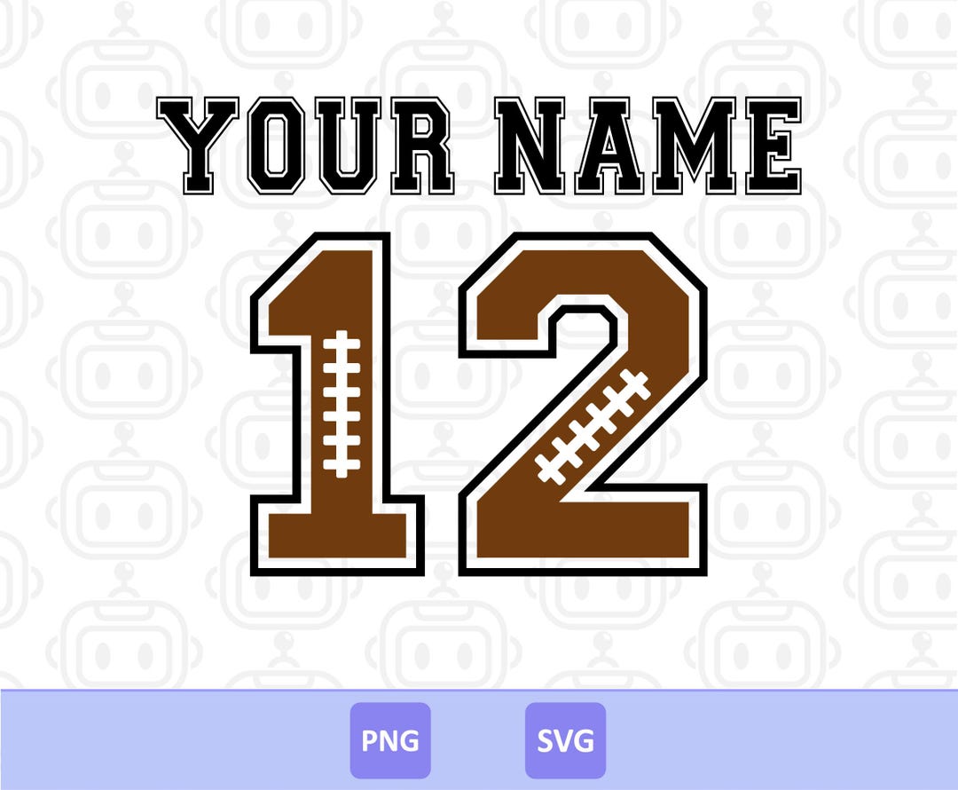 Custom Football Name and Number Svg, Custom Jersey Name, Personalized ...
