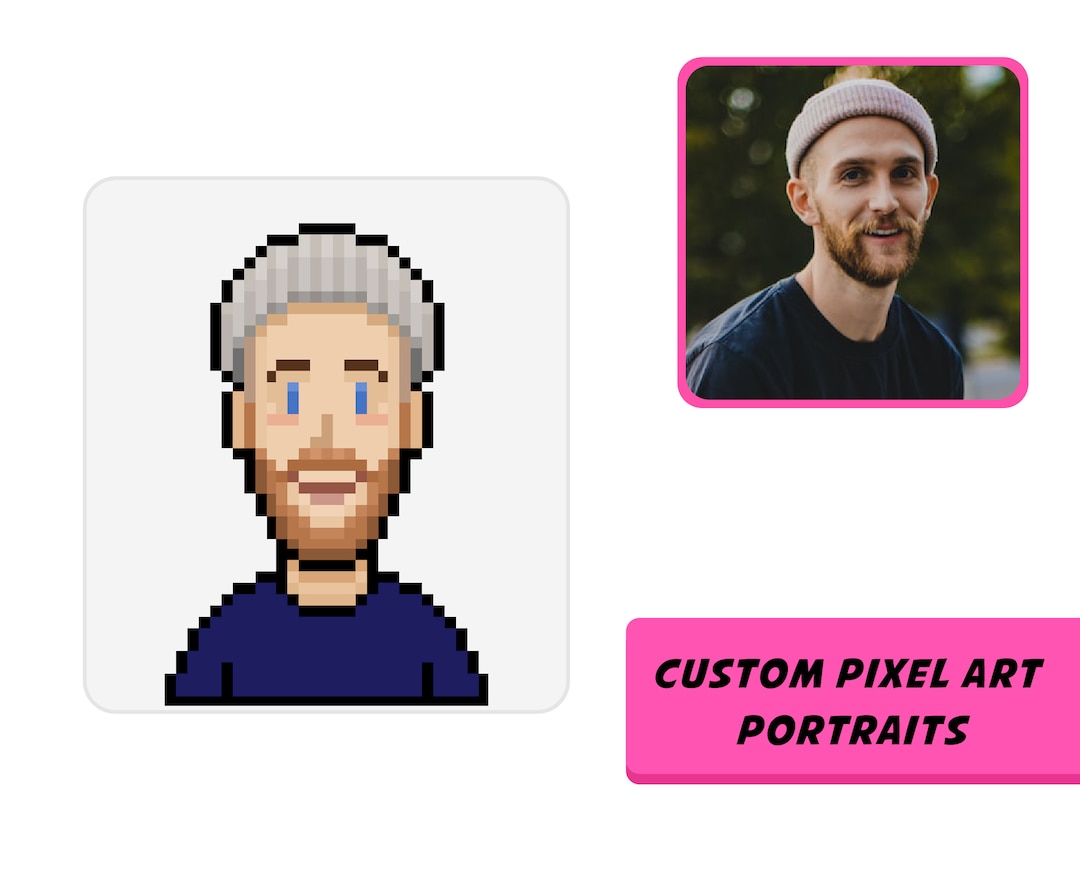 Custom Pixel Art Portrait, Pixel Portrait From Photo, 8 Bit Avatar Portrait, Gift for Girlfriend