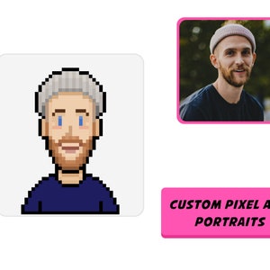 Personalisiertes Pixel Art Portrait, Pixel Portrait vom Foto, 8 Bit Avatar Portrait, Geschenk für Freundin, Geschenk für Freund, personalisiertes Geschenk.