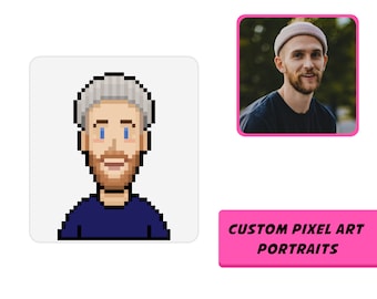 Custom Pixel Art Portrait, Pixel Portrait From Photo, 8 Bit Avatar Portrait, Gift For Girlfriend, Gift For Boyfriend, Personalized Gift.