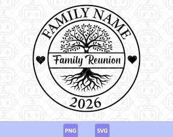 Family Reunion SVG PNG: Custom Family Tree Sign (Digital Download)