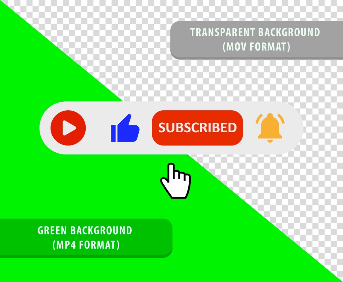 Animated Social Media Overlay, Subscribe Like Notification Button ...