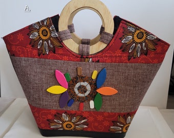 Handmade authentic fabric women handbag, Fashionable handbag.