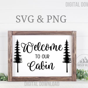 Welcome To Our Cabin SVG, Cabin SVG, Wood Farmhouse Sign svg png