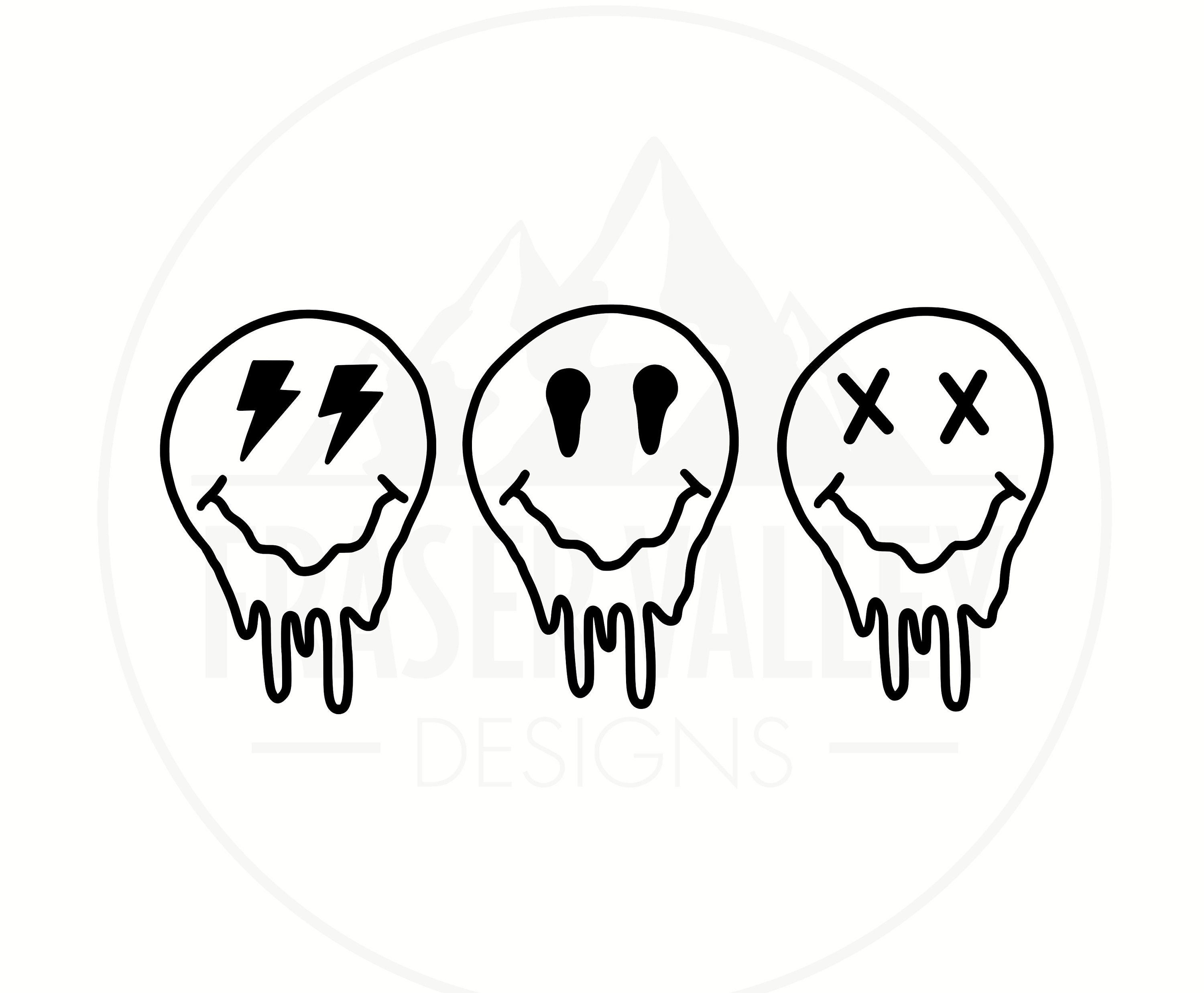 Drippy Smiley Svg Melted Smiley Svg Smiley Face Drip Svg Smiley Face ...