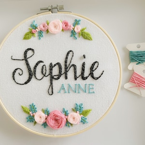 Custom Name Hand Embroidery Hoop