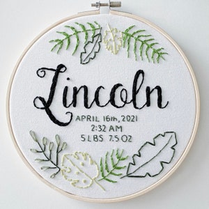 Tropical - Custom Name Embroidery Hoop