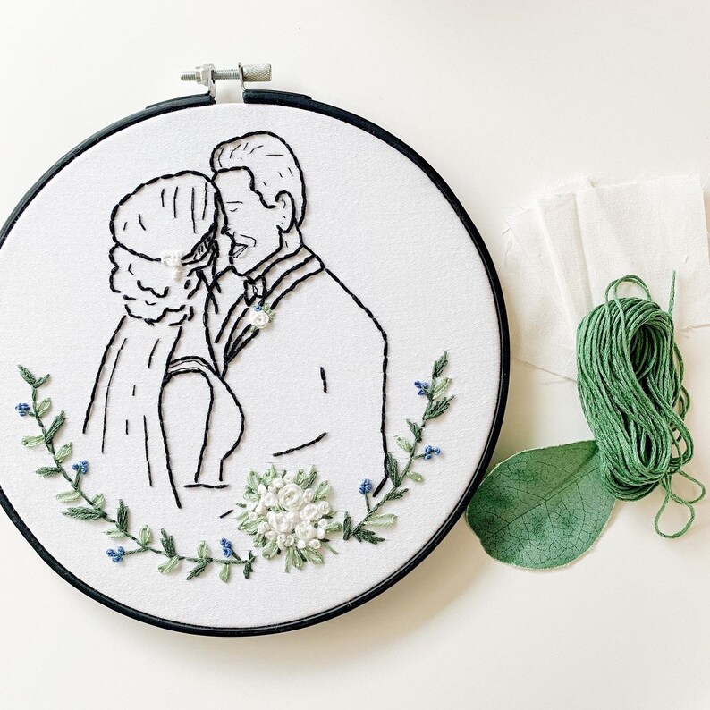 Custom Hand Embroidery Portrait Etsy