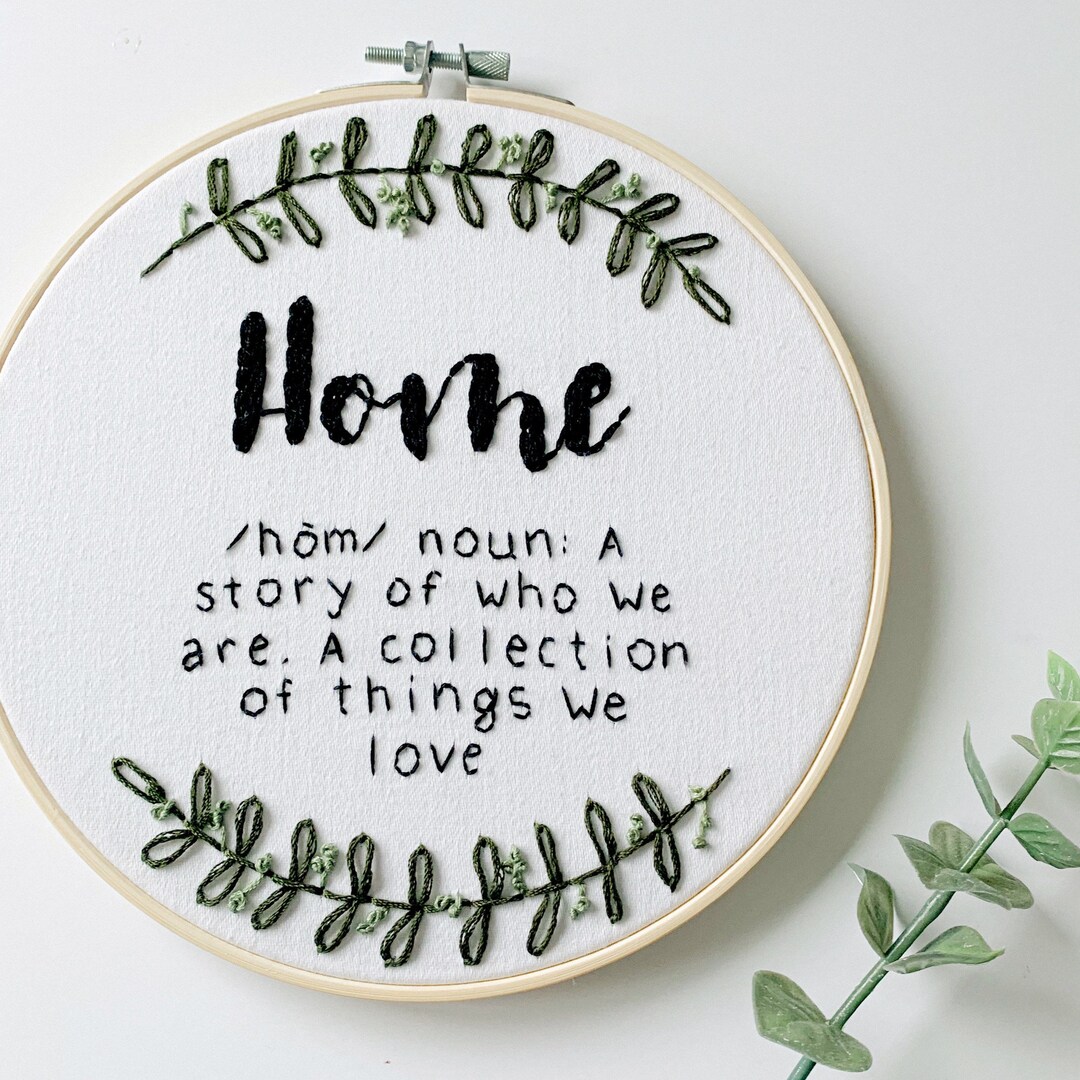 Home Hand Embroidery Hoop Etsy
