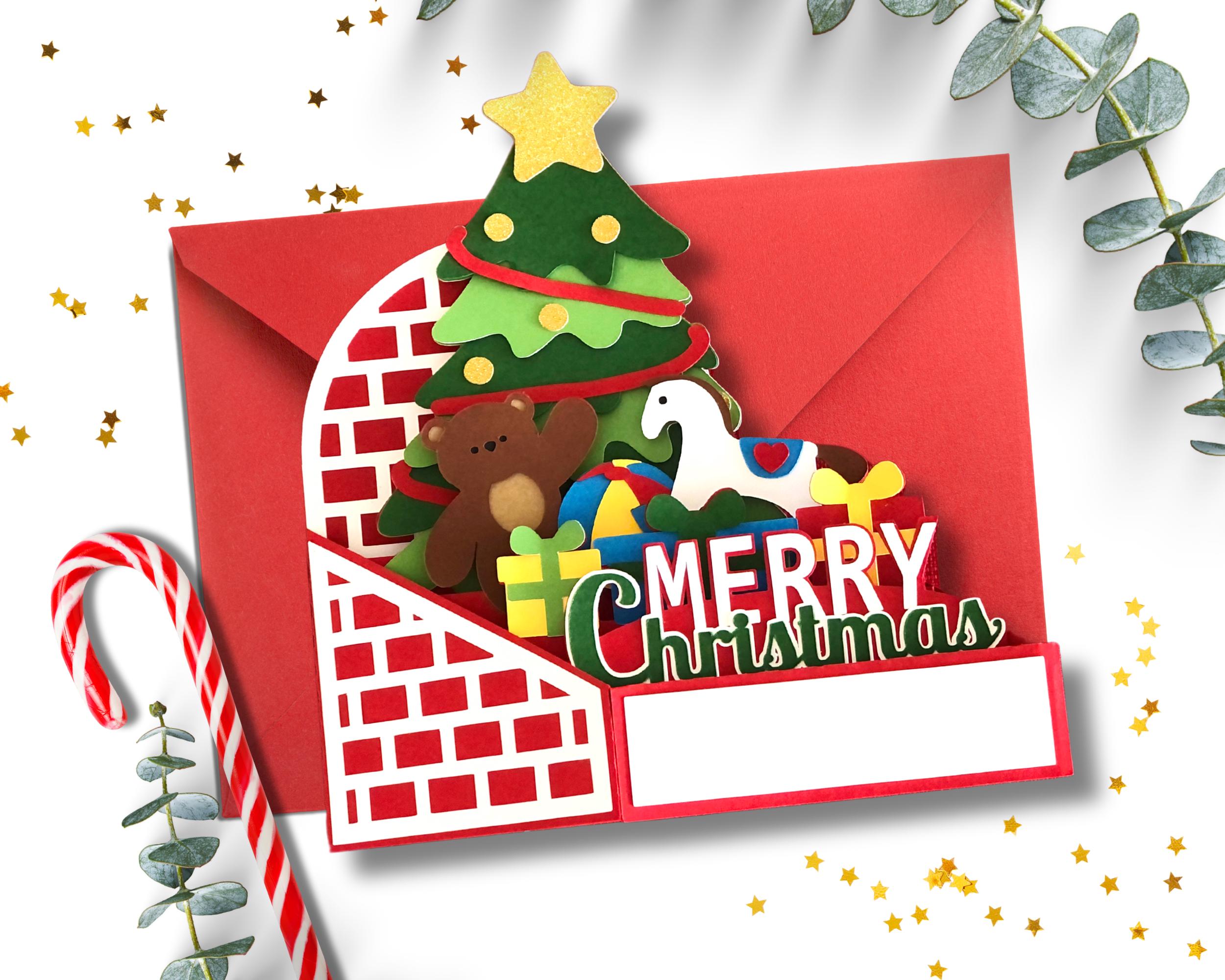 3D Christmas Tree Pop up Card SVG: DIY Paper Craft Template (digital ...