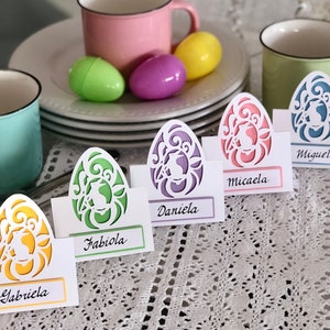 Easter place card SVG. Decore your Easter table with these elegant and cute name tags. Click to learn more image 2