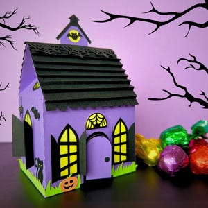 Halloween Haunted House Treat Box SVG: Spooky Candy Holder (Digital Download)