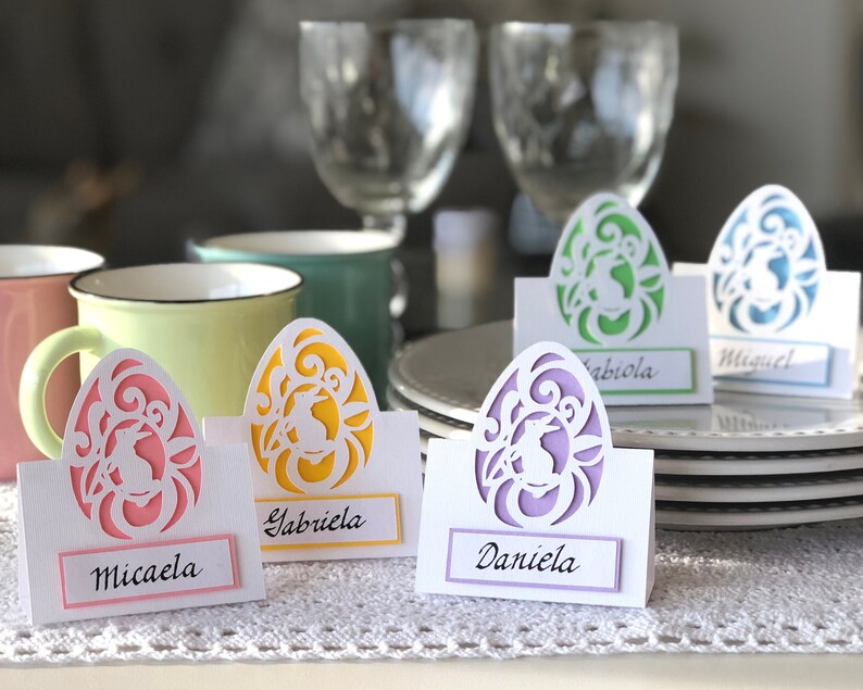 Easter place card SVG. Decore your Easter table with these elegant and cute name tags. Click to learn more image 9