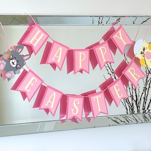 Frohe Ostern Banner SVG, Ostern Bunting Flagge Banner, Ostern Papier Handwerk Dekor, Ostern Laged SVG, Ostergirlande, Ostern Papierausschnitte svg