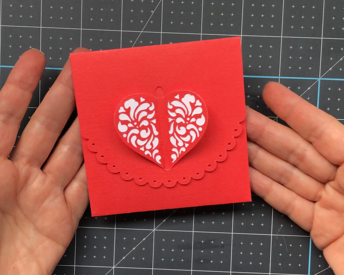Heart Shaped Card SVG. Cut Out Card SVG Great for Etsy