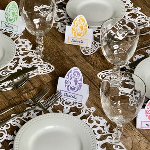 Easter place card SVG. Decore your Easter table with these elegant and cute name tags. Click to learn more image 7