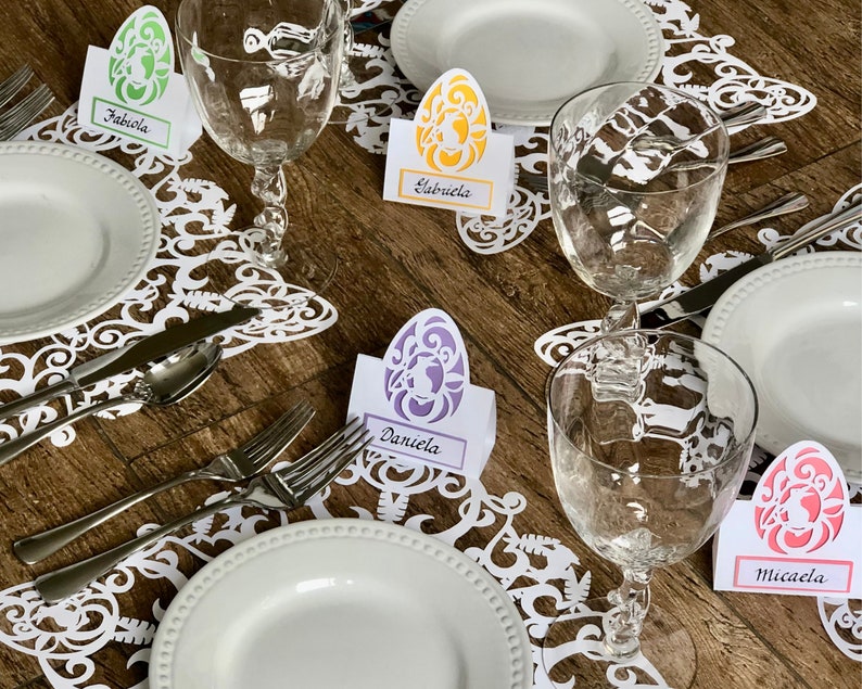 Easter place card SVG. Decore your Easter table with these elegant and cute name tags. Click to learn more image 7