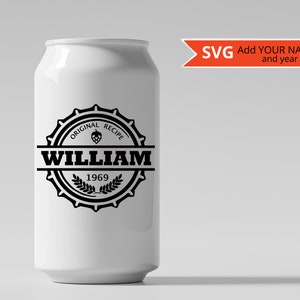 Benutzerdefinierter Bieraufkleber Bierdeckel SVG-Schnittdatei Personalisierter Bierliebhaber Geschenk Bierdeckel-Aufkleber Bierlogo SVG für benutzerdefinierte Bierbecher Bierdeckelsammler